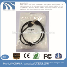 Cable plateado oro de 1.4V HDMI a la ayuda masculina 3D 1080P 1M los 2M
